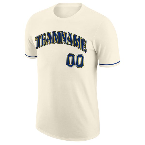 Custom Cream Royal-Gold Performance T-Shirt - Image 5
