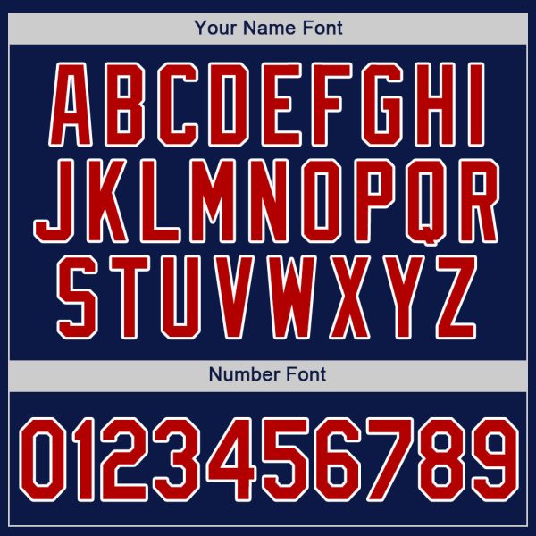 Custom Navy Red-White Authentic Baseball Jersey - Image 4