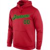 Custom Stitched Red Green-Neon Green Sports Pullover Sweatshirt Hoodie - Image 2