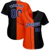 Custom Black Royal-Orange Authentic Split Fashion Baseball Jersey - Image 2